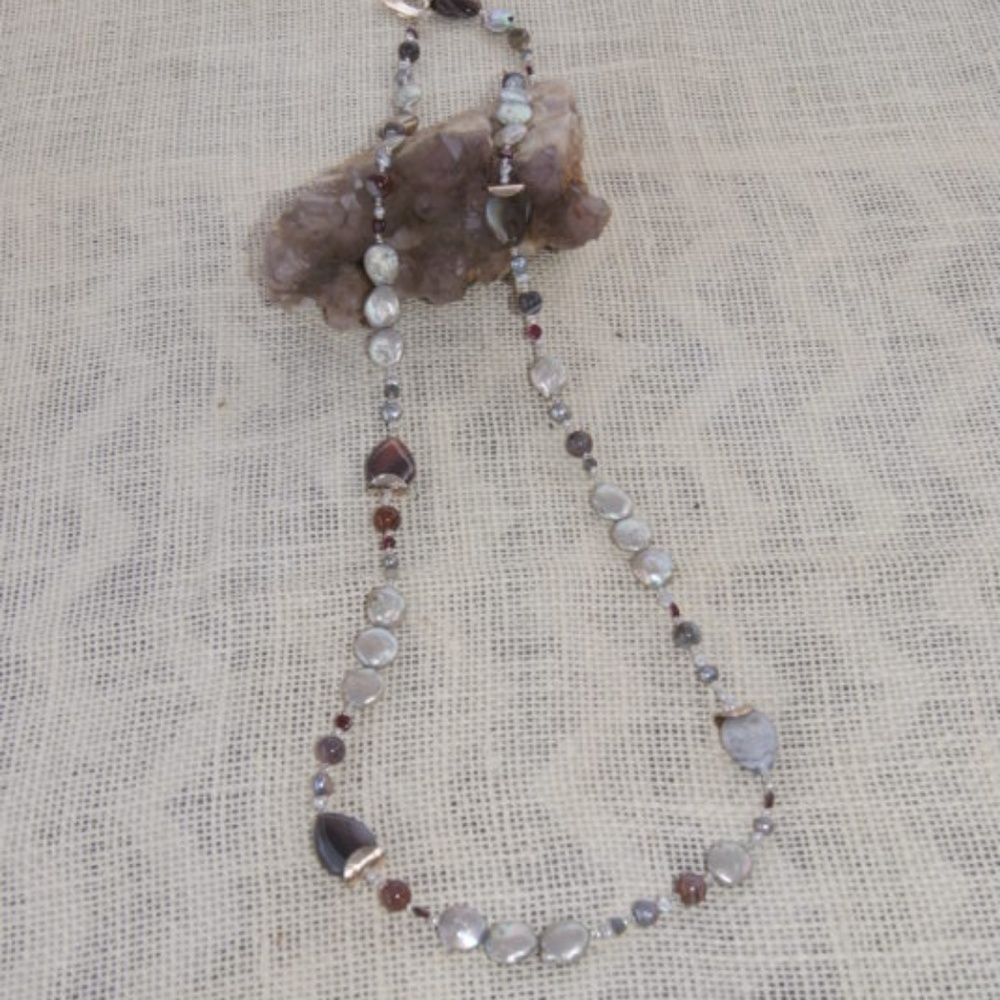Brett- Botswana Agate Necklace-adjustable drop